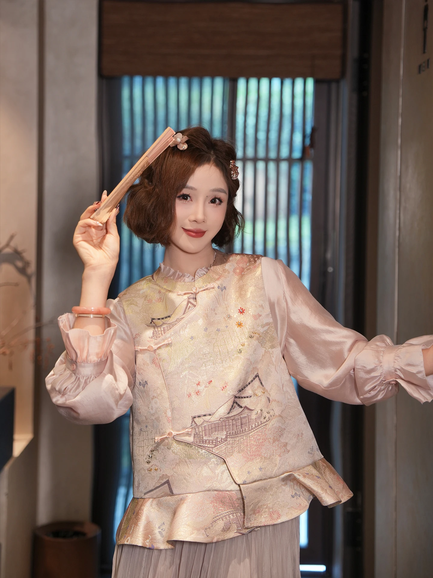 

Женский модный многослойный жилет Yolo Cloud Courard с вышивкой нефритового цвета, весна-лето, новый китайский стиль