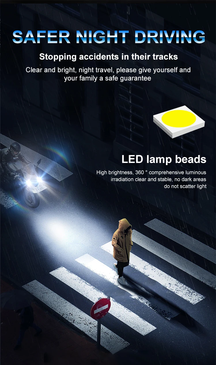 1 Stück H4 BA20D H6 LED Motorrad-Scheinwerfer CSP Zweifarbig Weiß Gelb Fern- und Abblendlicht Nebelscheinwerfer für Motorrad Roller Tagfahrlicht – Detail 4