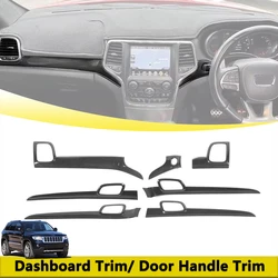 Carbon Fiber Interior Trim Kit for Jeep Grand Cherokee RHD 2014-2021 Center Console Panel Trim Door Handle Cover Accessories