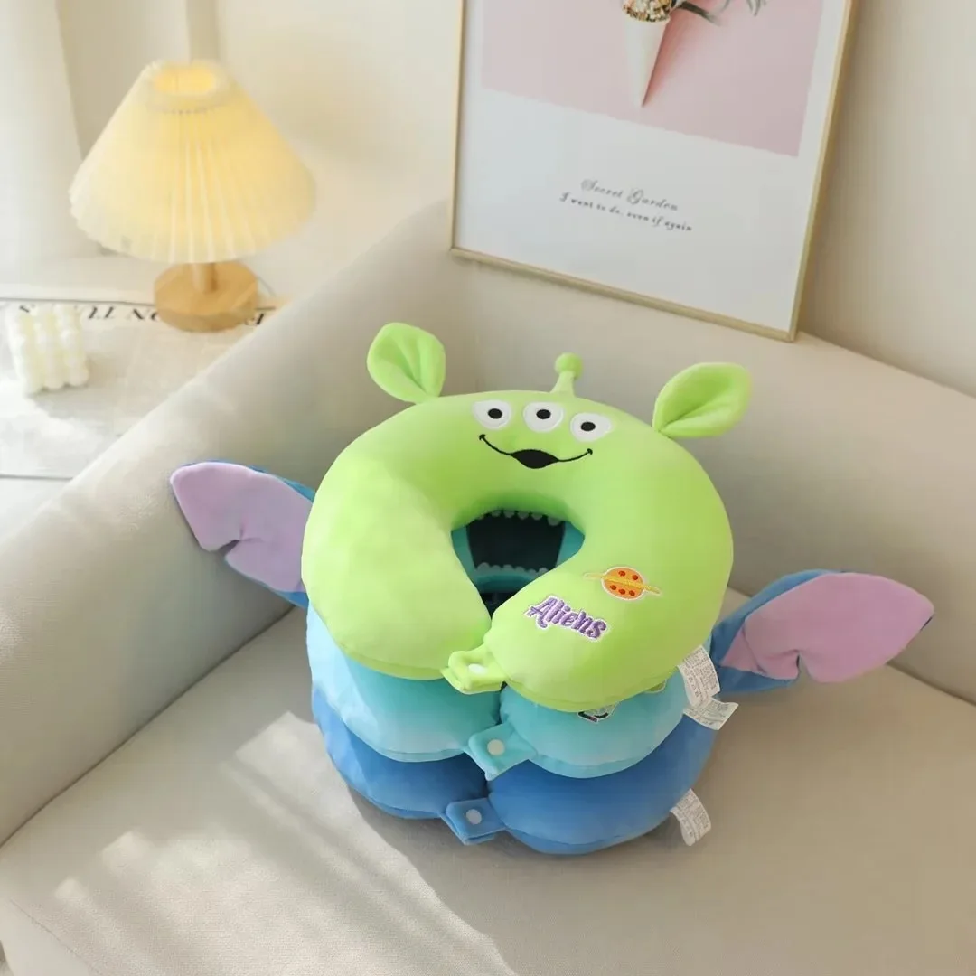 Disney Kawaii Anime Stitch Lotso Sullivan Alien Travel Relax U-Shaped Neck Guard Nap Pillow Cartoon Adult Surprise Gifts Fashion