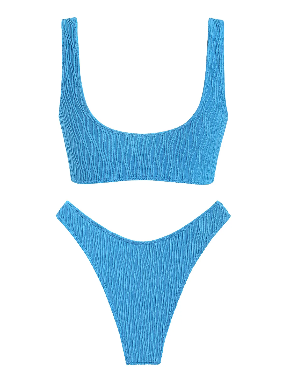 Damskie stroje kąpielowe Seamolly Wave Textured Cut Out Tank Style Zestaw bezczelnego bikini