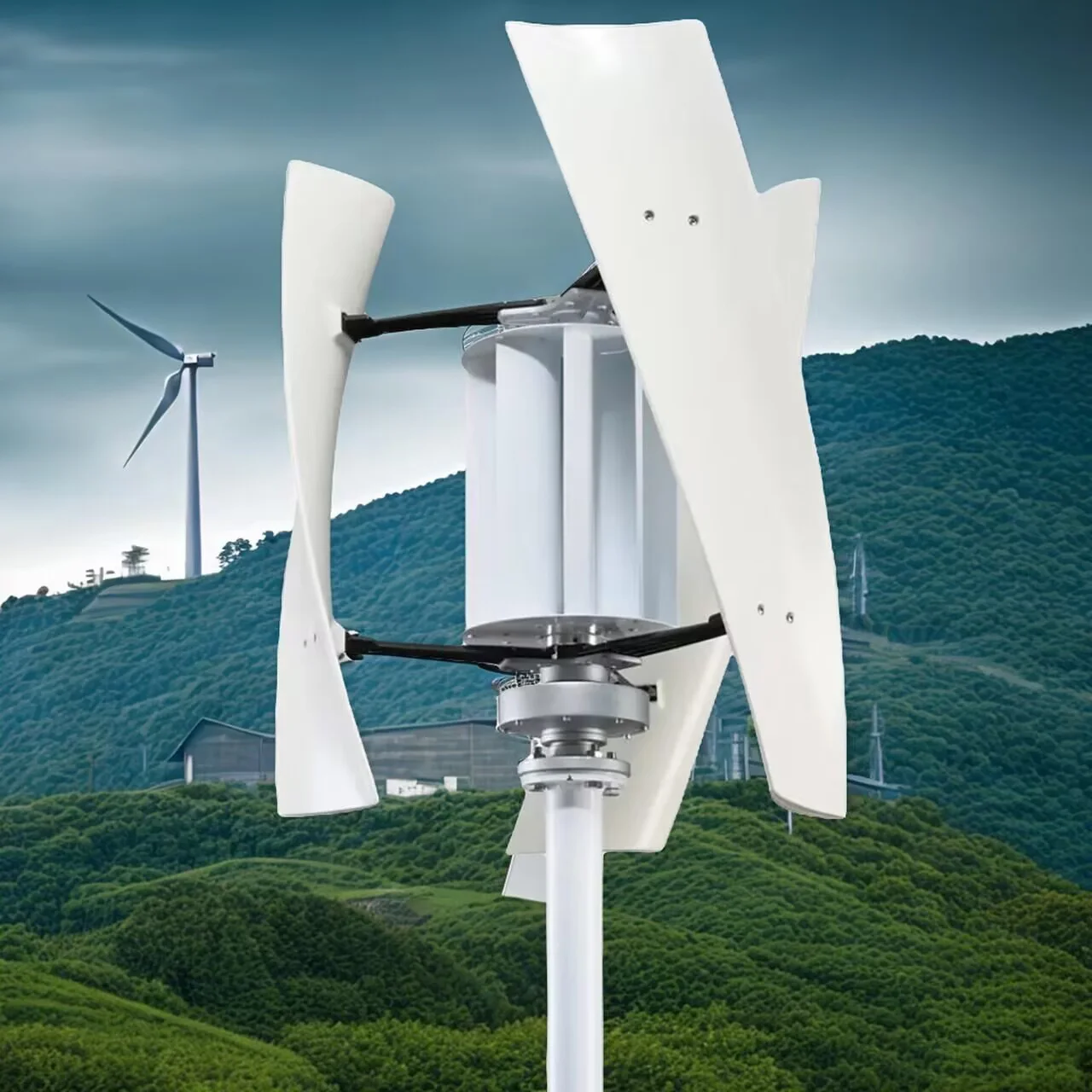 

Vertical Wind Turbine Generator 3KW 5KW 10KW 12V 24V Magnetic Dynamo Free Energy Strong Power with AC 220V Inverter for Home Use