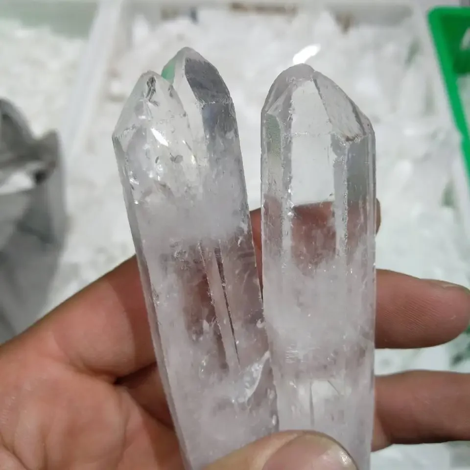 Natural Double end Lemurian Seed Quartz Crystal Point Reiki Healing