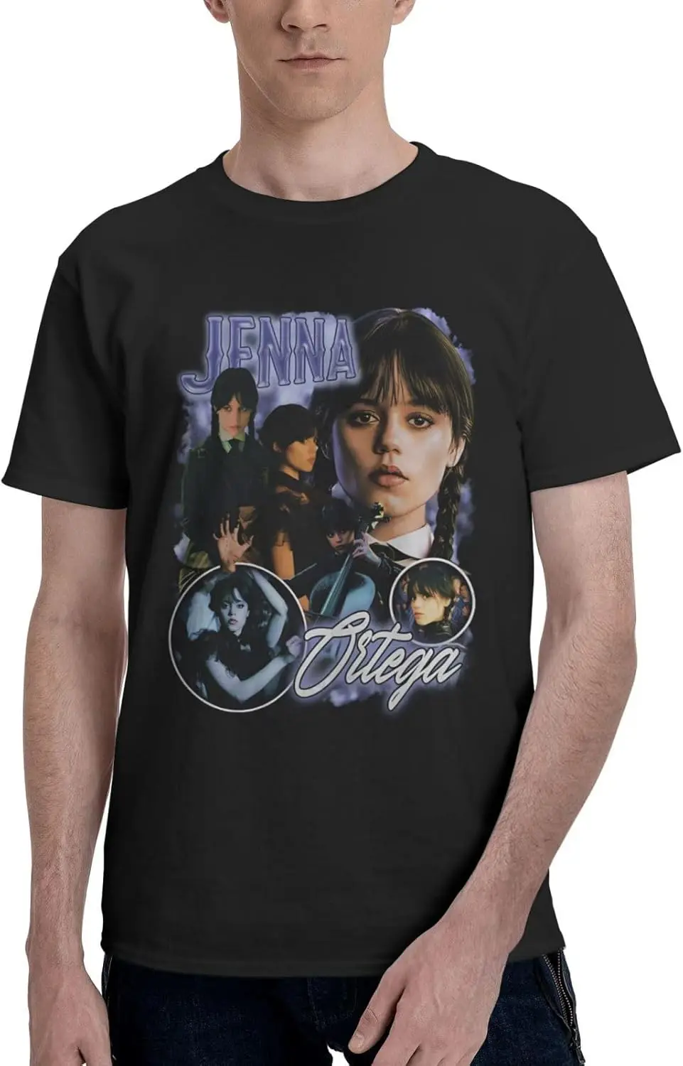 Jenna Ortega T Shirt Men's Summer Short Sleeve T-Shirt Crewneck Casual Tee