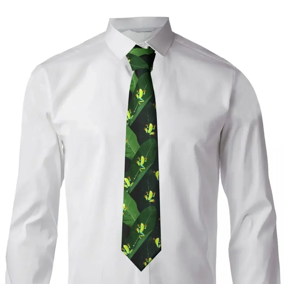 Frogs and Palm Leaf Tie for Men and Women, Gravata, Acessórios de vestuário