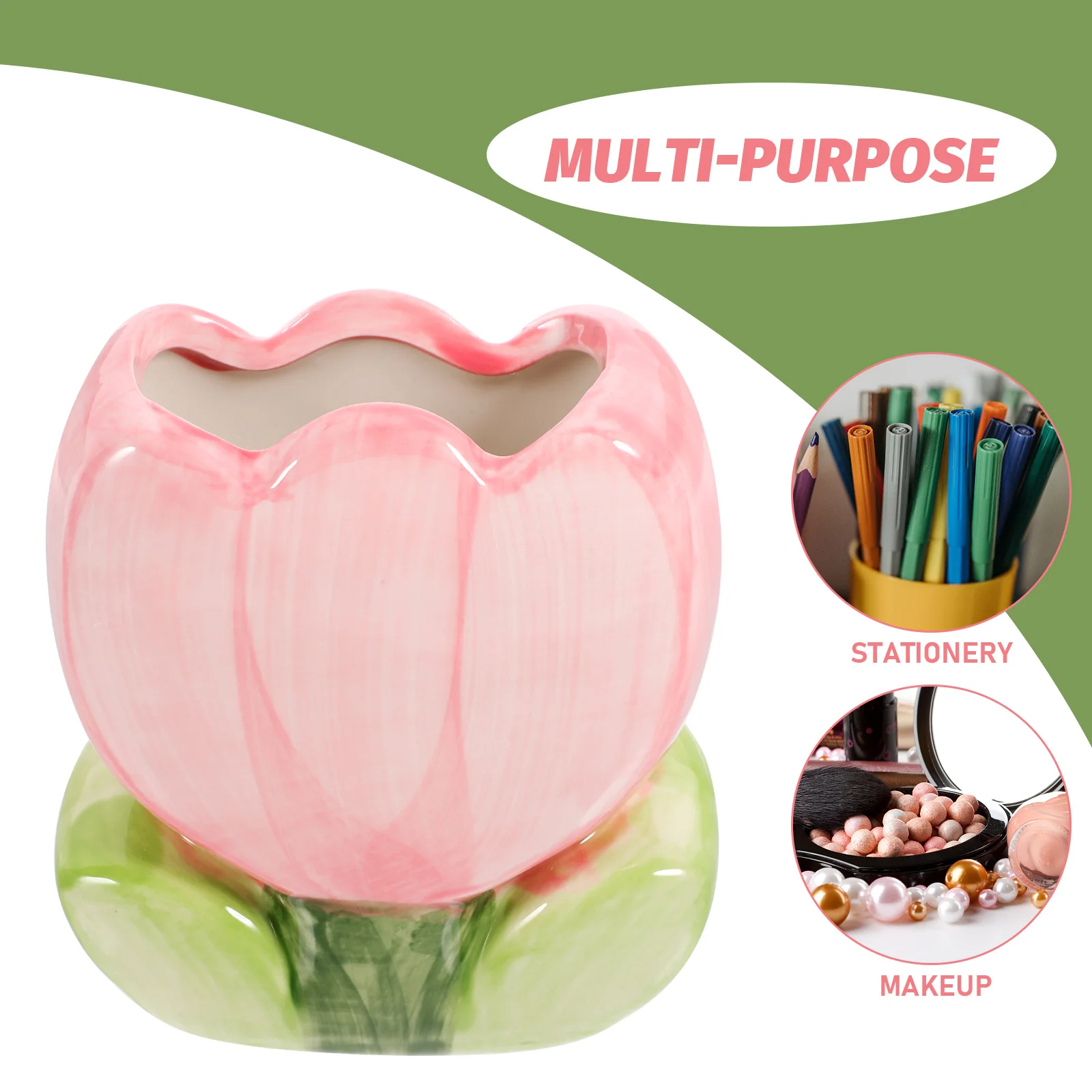 Imagem -02 - Tulip Flor Caneta Titular Papelaria Recipiente Organizador Lápis Decorativo Ornamentos de Mesa Escritório