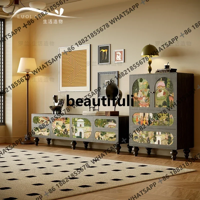 

E136 Garden Solid Wood TV Cabinet Bedroom Storage Bedside Cabinet