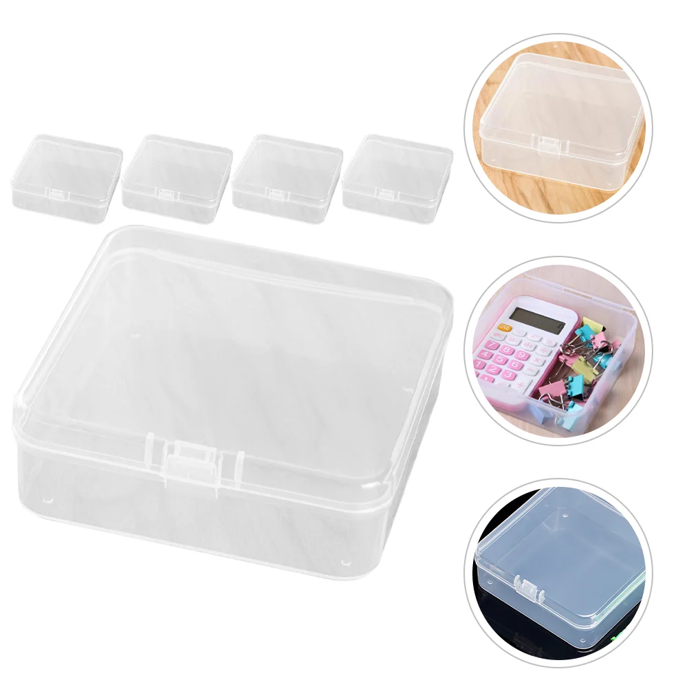 

5 Pcs Mini Storage Containers Small Plastic Bins Photo Boxes for Organizing with Lids