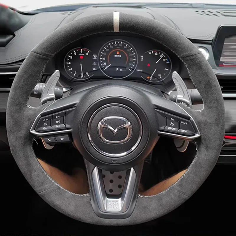 

Hand-stitched non-slip suede Car Steering Wheel Cover For Mazda 3 Axela 2017-2018 Mazda 6 Atenza CX-3 CX-5 Auto Parts