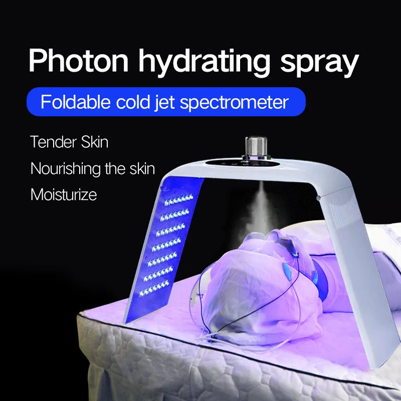 New folding 7-color photon rejuvenation beauty instrument nano hydration instrument home head light  beauty salon gift