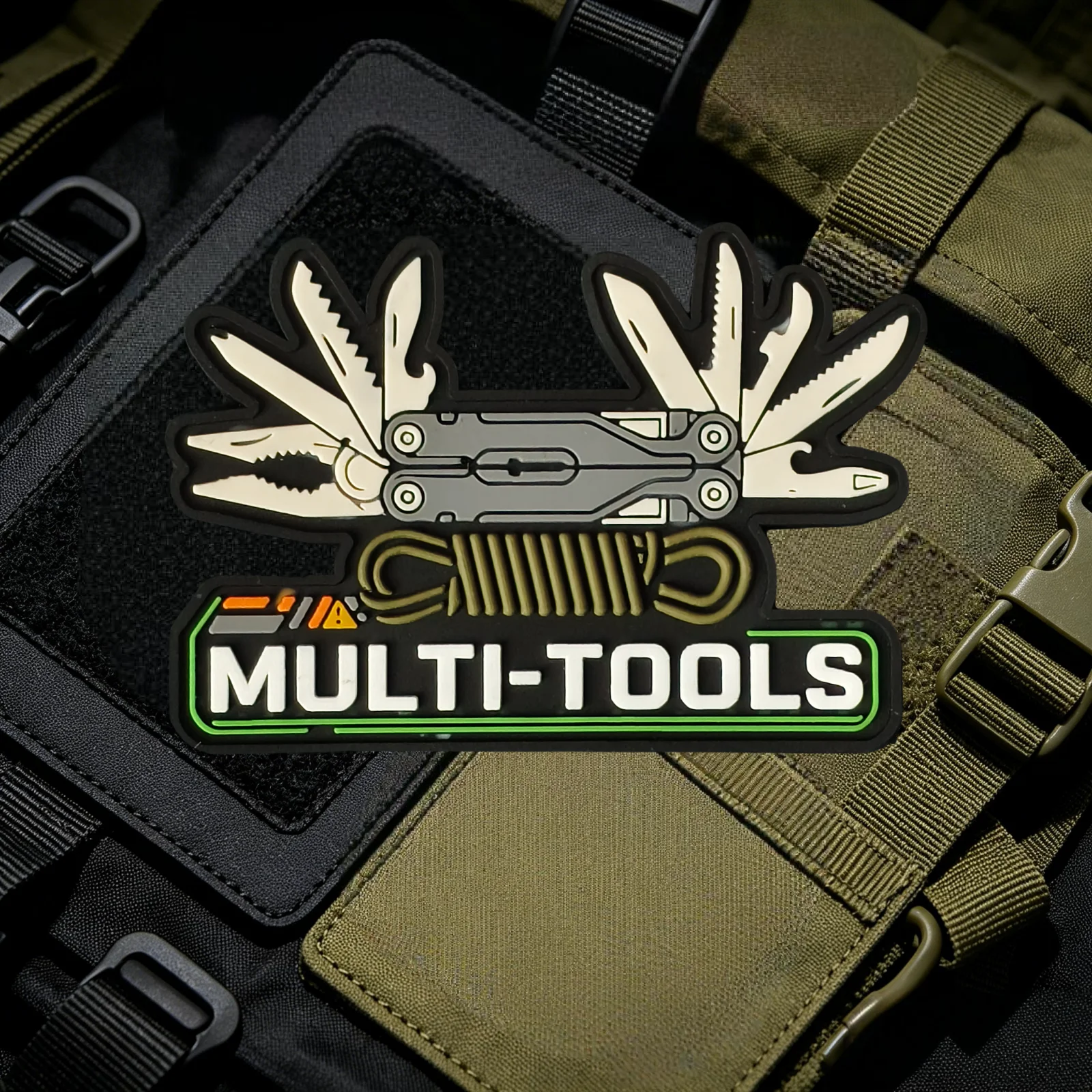 MULTI-TOOLS PVC Patch Mini Tool Tactical Hook and Loop Badge Backpack Morale Appliques Stickers Armband DIY Patches for Clothing 4