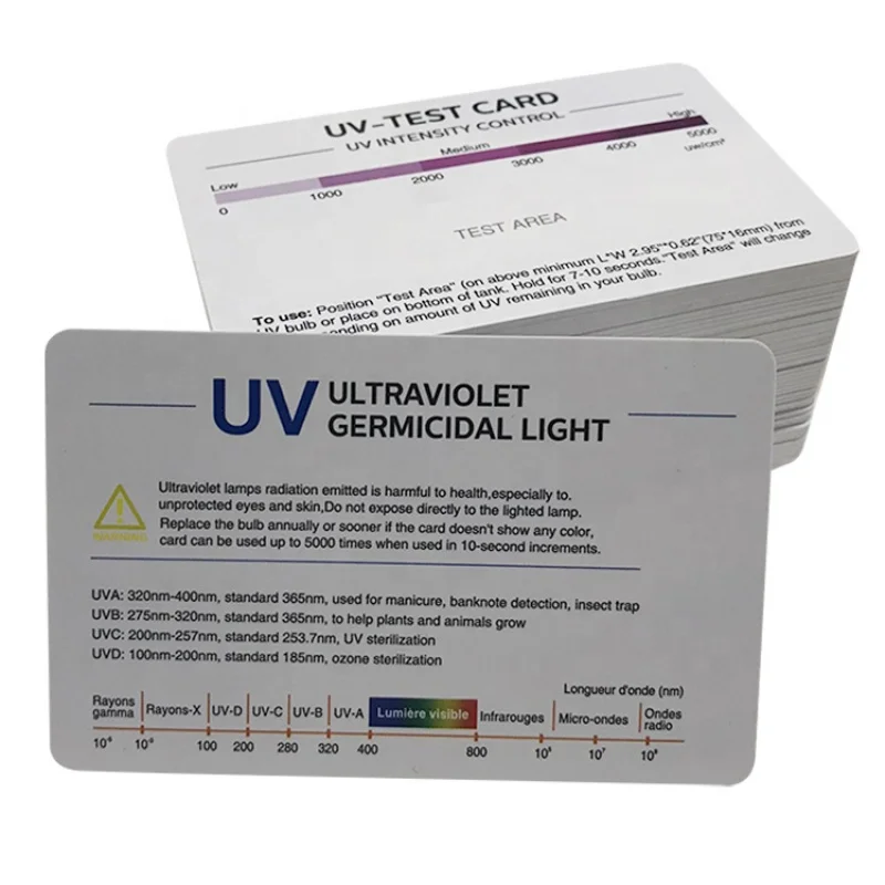 Custom high quality PVC business card beach UV sensor color changing stress test card