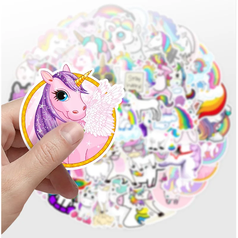 50 Pcs/Set Cute Cartoon Unicorn Graffiti Stickers DIY Luggage Phone Laptop Cup Notebook Decoration Waterproof Sticker Decals