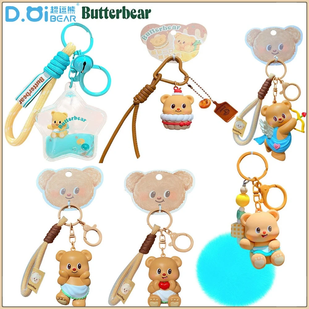 

Official Butterbear Series Keychain Pendant Cute Fashion Doll Creative Car Keyrings Luggage Accessories Exquisite Gifts for Kids