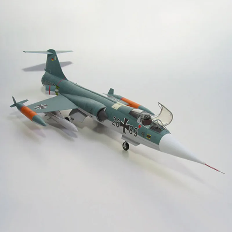 1:33 American F-104 Fighter Star Fighter Paper Model Military Fan Battle Aircraft Handmade Educational Puzzle Toy Desktop Decor