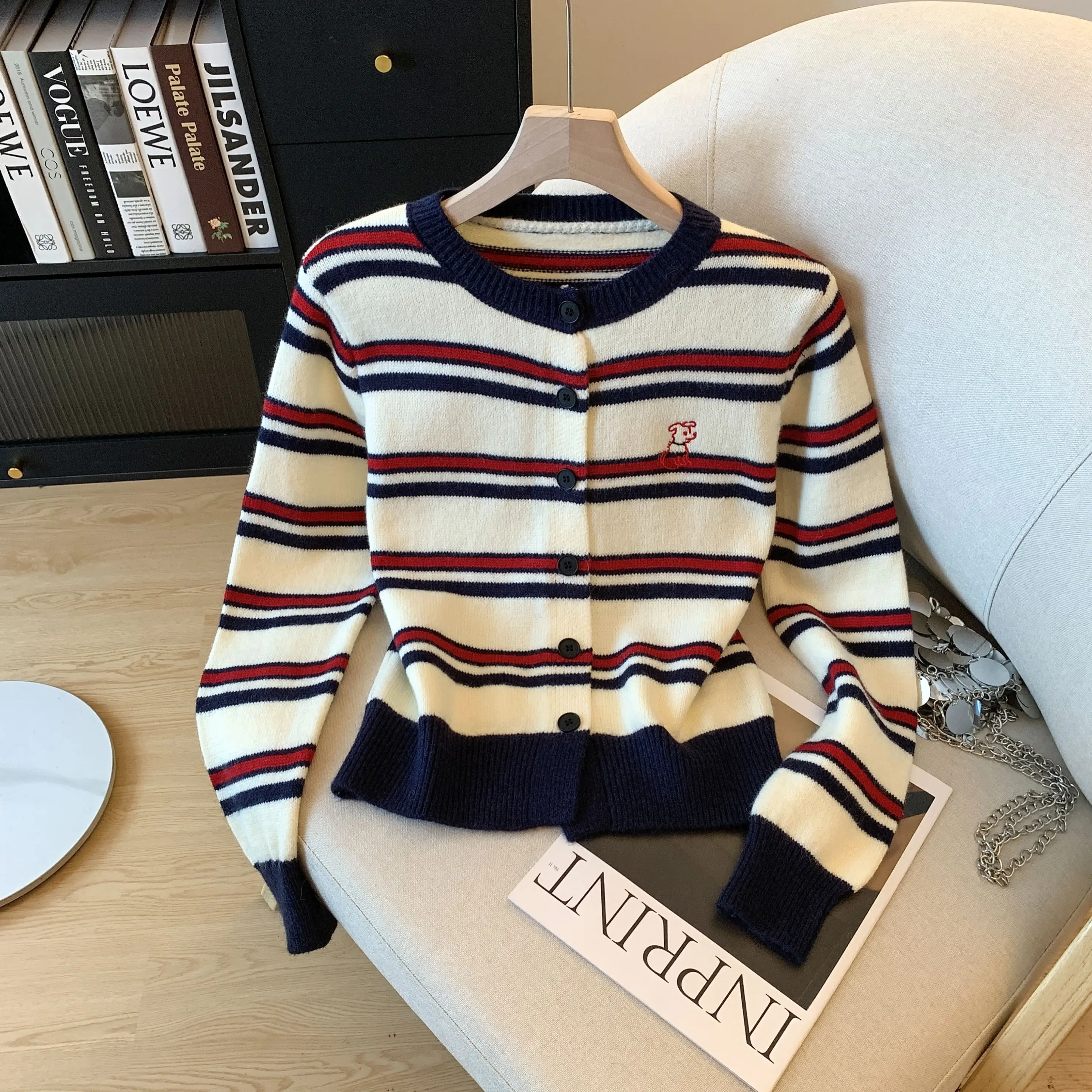 

Early Autumn Knitted Sweater Soft Pluy Women's Faion oulder Open Cardigan Coat Small Fraance Sle Long Sve round ...