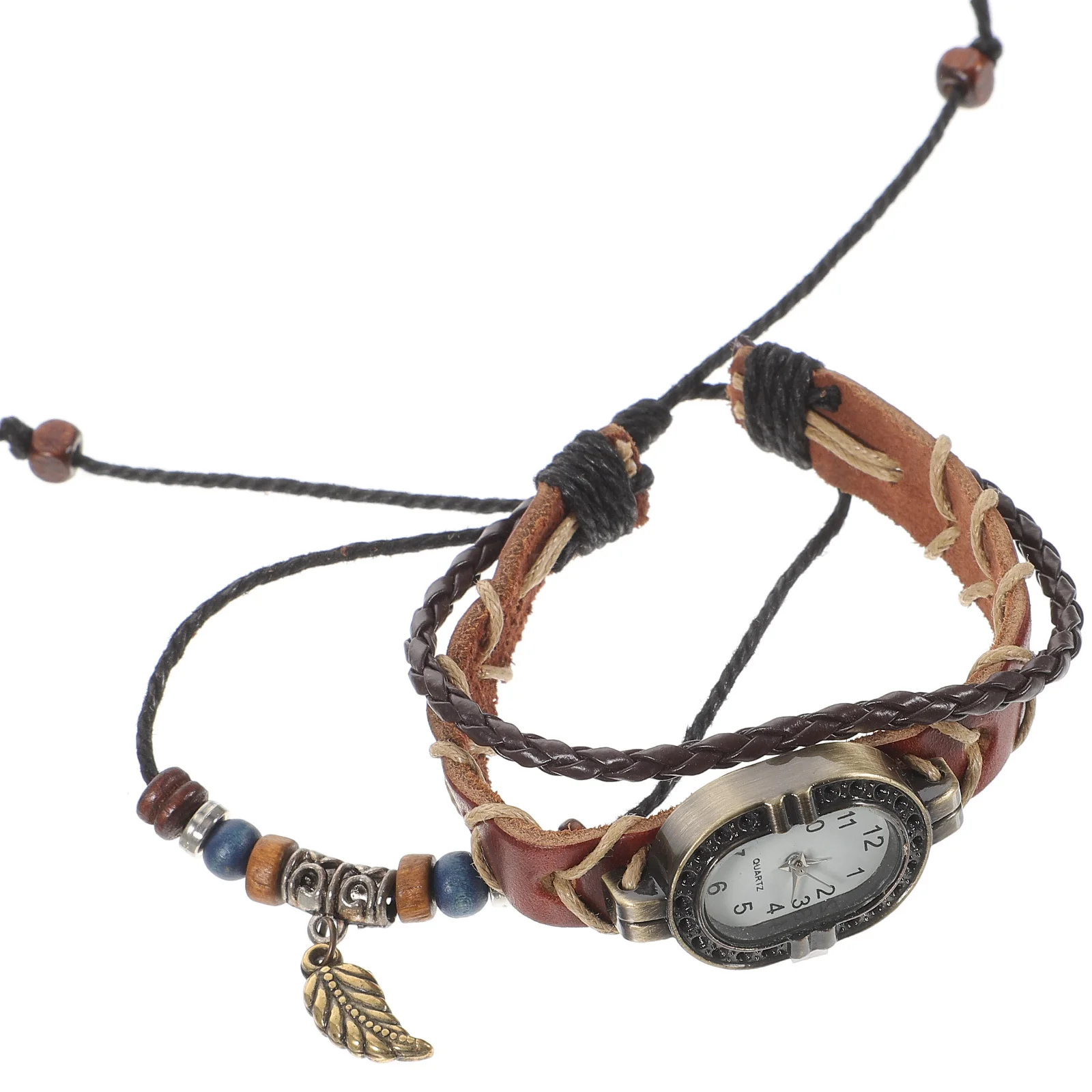 1 قطعة ساعة كوارتز حزام عتيق قابل للتعديل ساعة يد كاجوال للرجال والنساء سوار أنيق ساعة يد عصرية #5