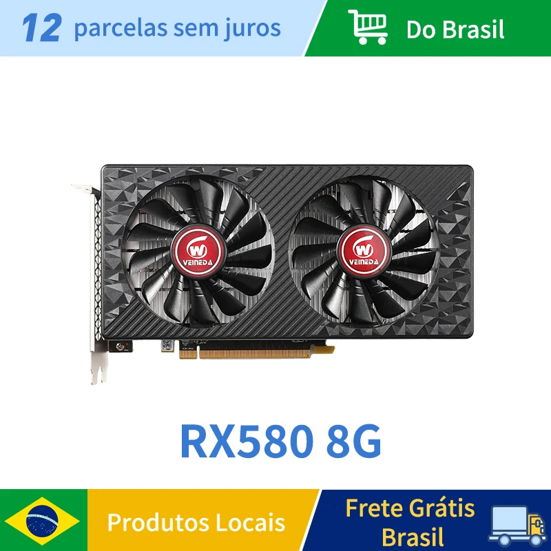 Veineda Rx 580 8Gb Grafische Kaarten RX580 8Gb 2048SP Video Gpu Gaming Desktop Computer Game Sterker dan Rx570 8 Gplaca De Video