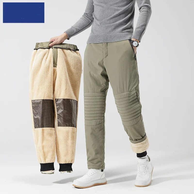 2024 Winter New Fashion Plus Fleece Thickened Warm Waterproof Sports Pants Men's Casual Loose Large Size High Quality Pants 6XL