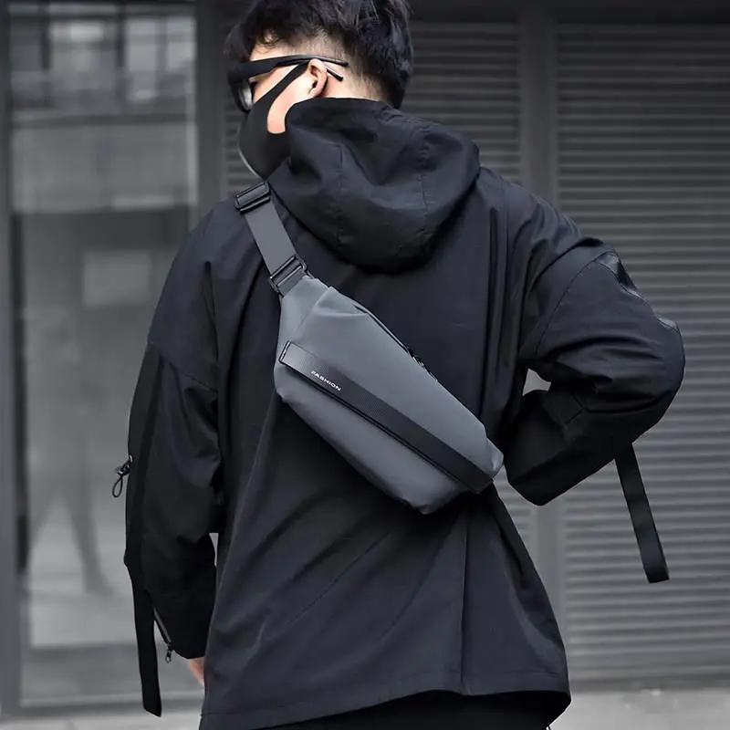 カジュアル通勤メンズクロスボディバッグ軽量アウトドアサイクリングシングルショルダーバックパック防水小型サッチェルレジャーチェストバッグ