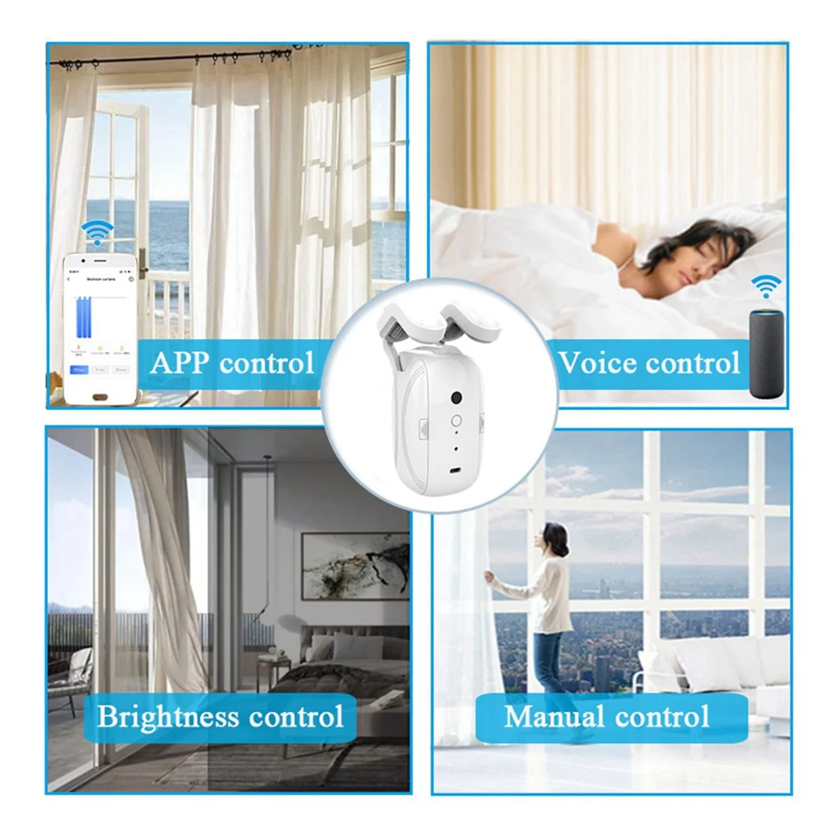 POP-lTUYA – rideaux intelligents Bluetooth, Robot romain, piste de tringle/T/U-rail, ouvre-rideau automatique 3 en 1, télécommande de rideau