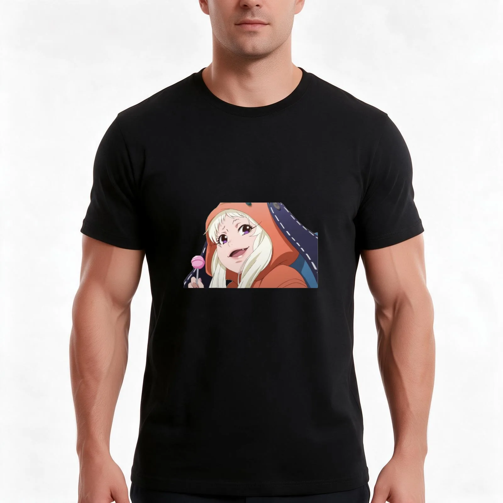 Kakegurui Runa Yomozuki T-Shirt, Summer Casual Cotton Tee, Oversized Streetwear Tops, Vintage Graphic Print, Unisex Men Women