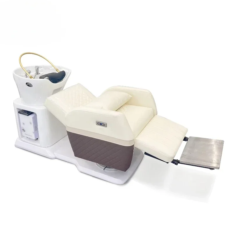 Hair Washing  electric adjustable shampoo bowl chair rotated shampoo bed for barber shop