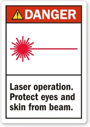 Ansi Laser Danger Vinyl Aluminum Weatherproof 12