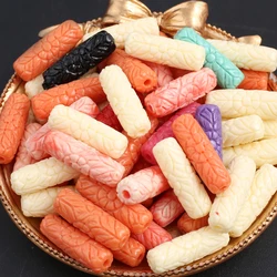 10PCS Random Color Wholesale Cylindrical Artificial Coral Beads 26x8mm Charm Jewelry Making DIY Necklaces Earrings Accessories