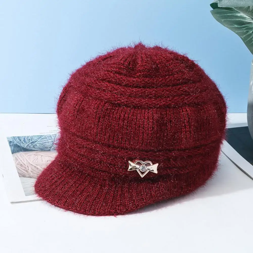 Women's Fashion Hat Plush Knitted Wind Shield Ear Guard Windproof Cap Winter Headwear Atmosphere Simple Autumn Winter Warm Hat
