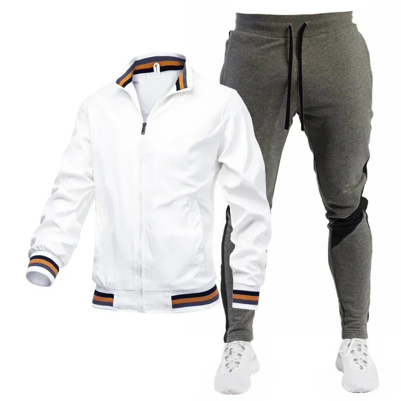 2023 Men\'s Tracksuit Sets Autumn Clothes Sportswear Two Piece Set Men Jacket Sweatpants Brand Clothing Male Sweatsuit Sport