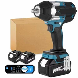 Brushless Electric Impact Wrench for Trucks Chave sem fio, Driver Tool for Makita, Bateria 18V, Torque 1800N.M, 1/2 