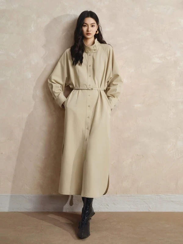 

Простое элегантное женское платье с завышенной талией, приталенное, для стройности, новинка осени 2025, модное, на одной пуговице, из полиэфирного волокна