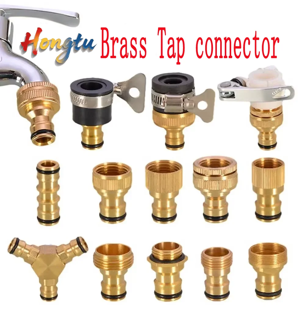 

1/2/5 шт. латунные быстроразъемные соединители для садовых шлангов — универсальные фитинги для кранов 1/2 дюйма и 3/4 дюйма для водопроводных шлангов