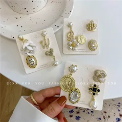 Classic Pearl Women 4 pcs/set Camellia Brooches Badges Vintage Pendant Exquisite Corsage Buckle Fashion Lady Wedding Banquet Pin