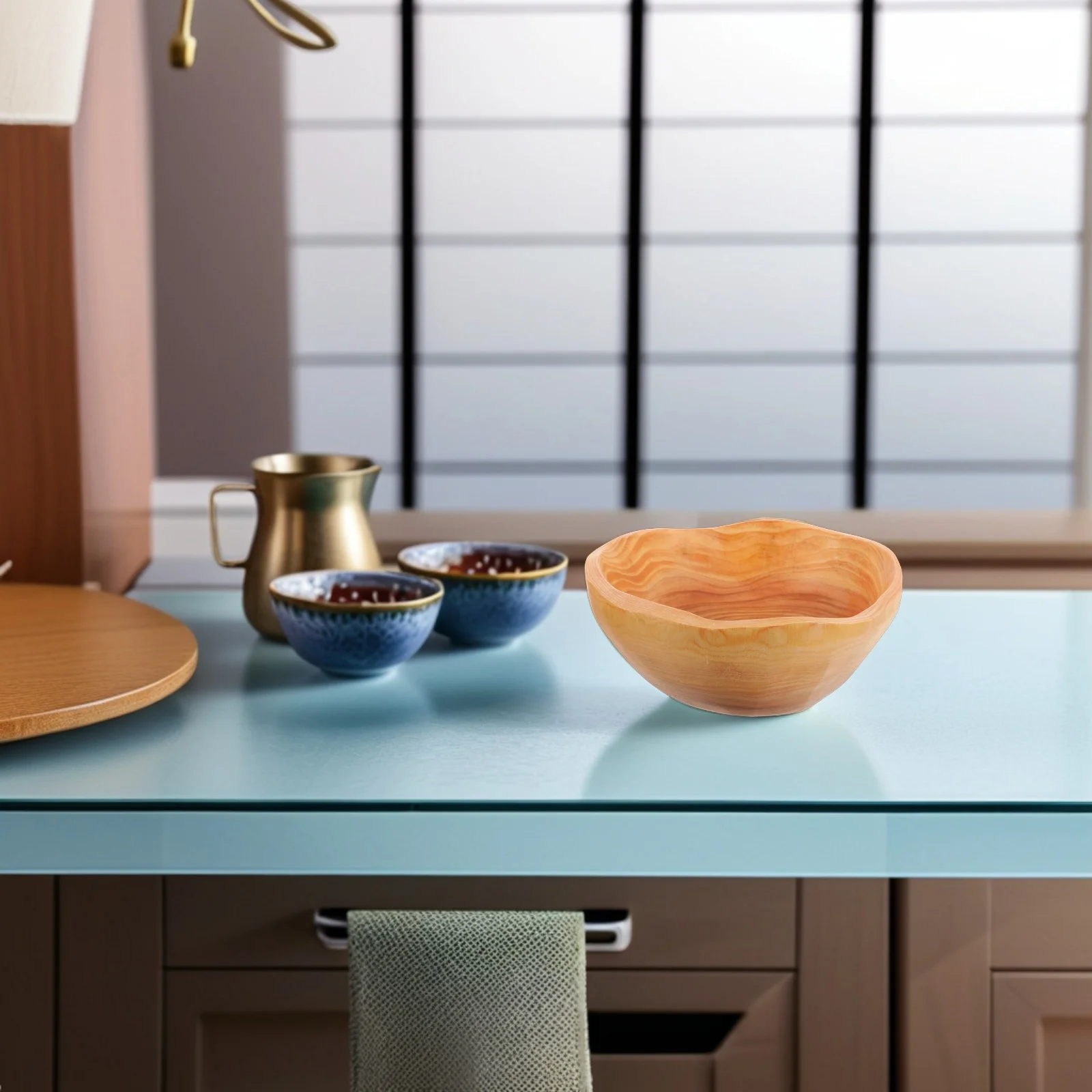 

Irregular Solid Wood Fruit Bowl Decorative Serving Tray Slips Resistant Rustic Snack Plate Handmade Carved Wooden Fruit Plate