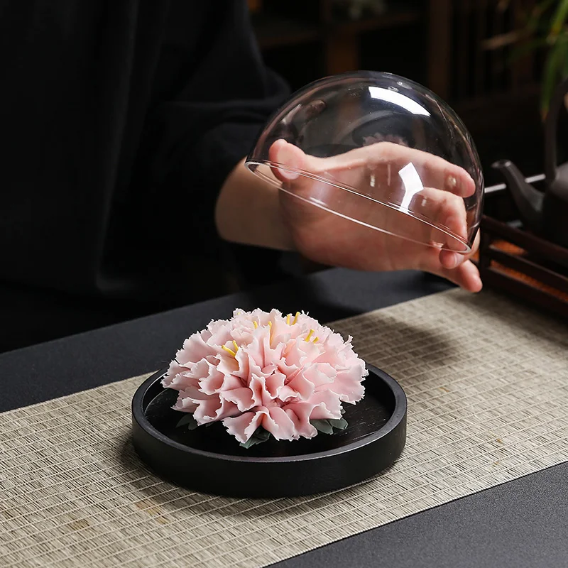 Hand Pinch Ceramic Flower Carnation Bougainvillea Aroma Diffuser Ornaments