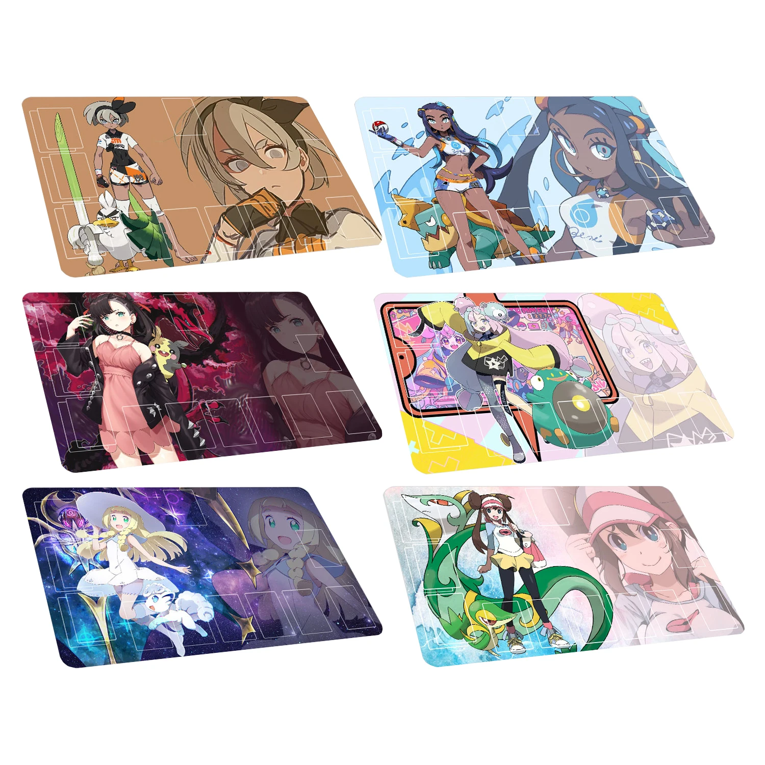 

600X350X2Mm Pokemon Ptcg Bea Marnie Single Battle Table Mat Rosa Iono Lillie Board Game Battle Card Game Mat Anime Card Gift Toy