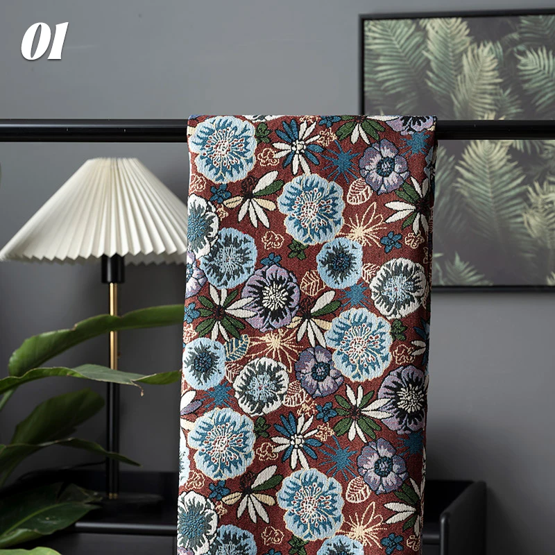 

100*145cm Vintage Oil Painting Floral Jacquard Fabric For DIY Garment Sofa Pillow Cushion Tablecloth Patchwork Designer Fabric