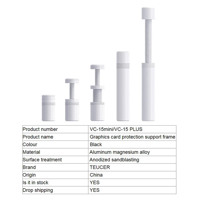 TEUCER VC-15Mini/VC-15Plus Graphics Card GPU Holder Vertical Telescopic Rotating Stand Bracket Magnetic GPU Video Card Holder