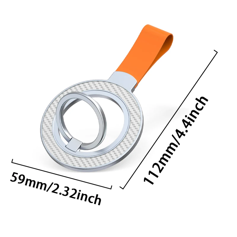 Suporte magnético de telefone dupla face para magsafe suporte magnético anel de dedo suporte com alça de mão para iphone 17 16 15 samsung