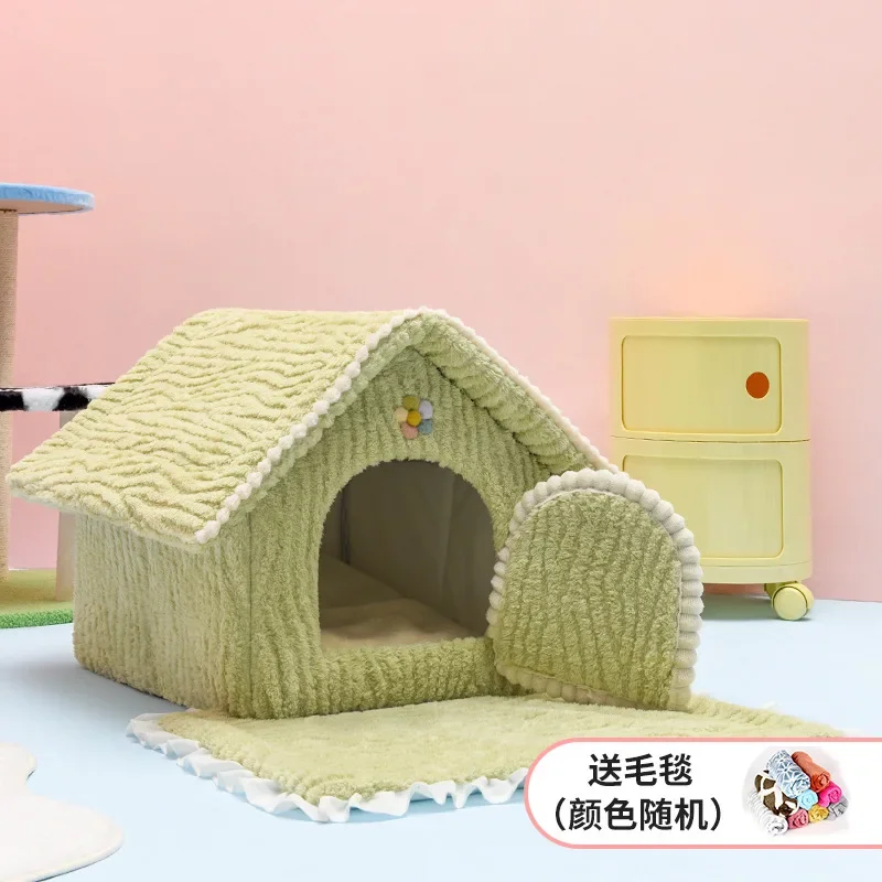 Cat Litter Winter Warm Closed Security Cat House Can Be Dismantled and Washed Dog Villa Kennel Four Seasons Pet Nest