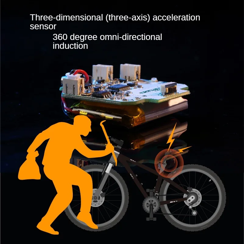 Smart Bicycle Tail Light with Anti-Theft Alarm, Brake Warning, and Lithium Battery Charging