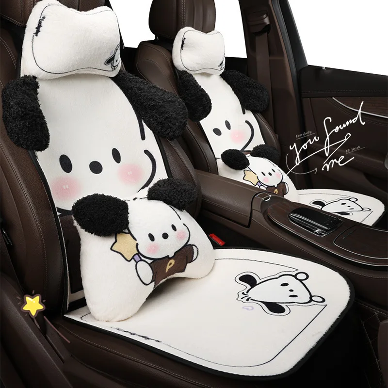 

Kawaii Pochacco Plush Car Cushion Sanrioed Anime Cartoon Vehicle Mounted Warm Soft Comfortable Seat Cushion Girl Car Decorate