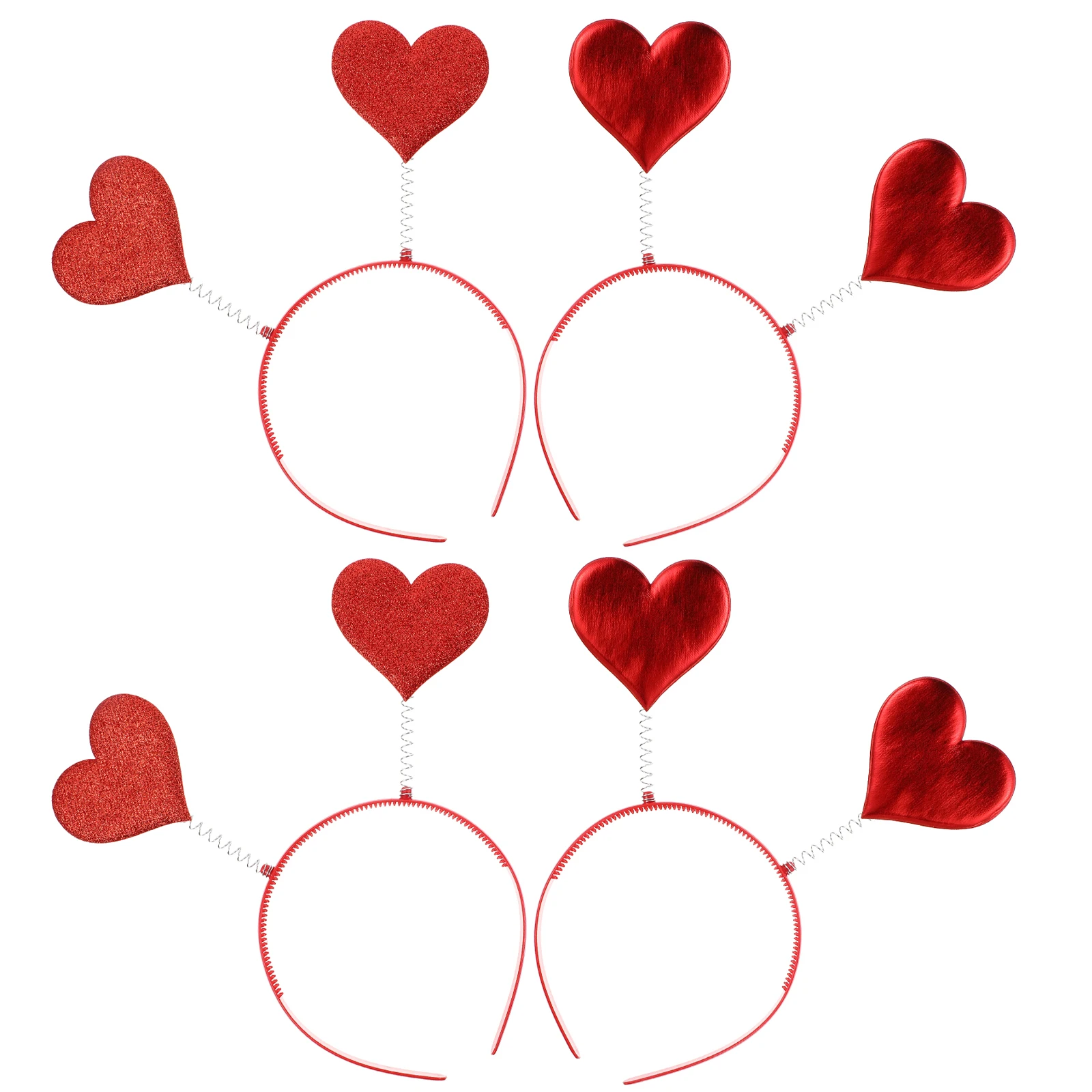 

4pcs Heart Shaped Headbands Lightweight Comfortable Photo Props Valentine's Day Accessories Party Supplies Holiday Gifts