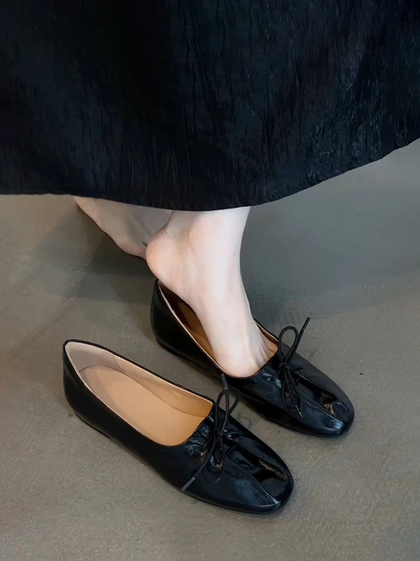 ballerines-retro-en-cuir-a-nœud-pour-femme-chaussures-de-ville-a-enfiler-bout-rond-semelle-plate-design-pliable