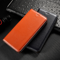 Litchi Patterned Genuine Leather Flip Phone Case Suitable For Oukitel K16 K15 K13 K12 K10 K9 K7 K3 Pro Plus Wallet Holder Cover