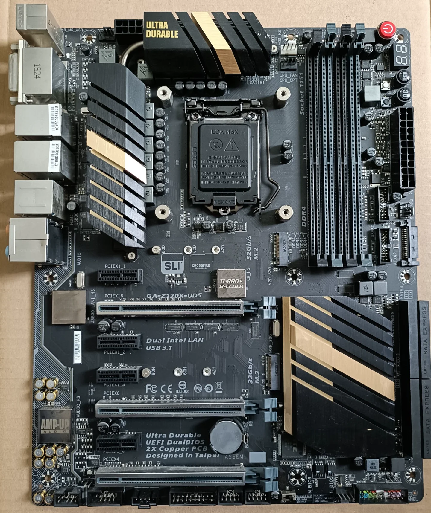 Tarjeta Madre Gigabyte GA-Z170X-UD5 para PC de Escritorio, Z170X UD5 LGA 1151 DDR4, 100% Probada, Funciona Perfectamente