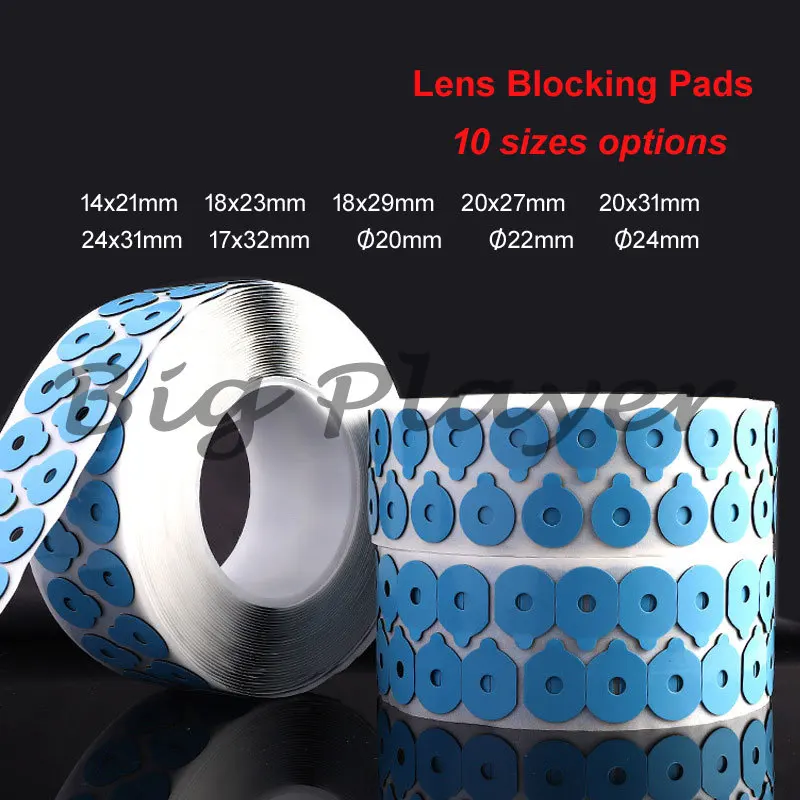 Q022  1000pcs Optical Lens Edging Accessories Double-sided Sticker 10 Sizes Adhesive Blocking Pads