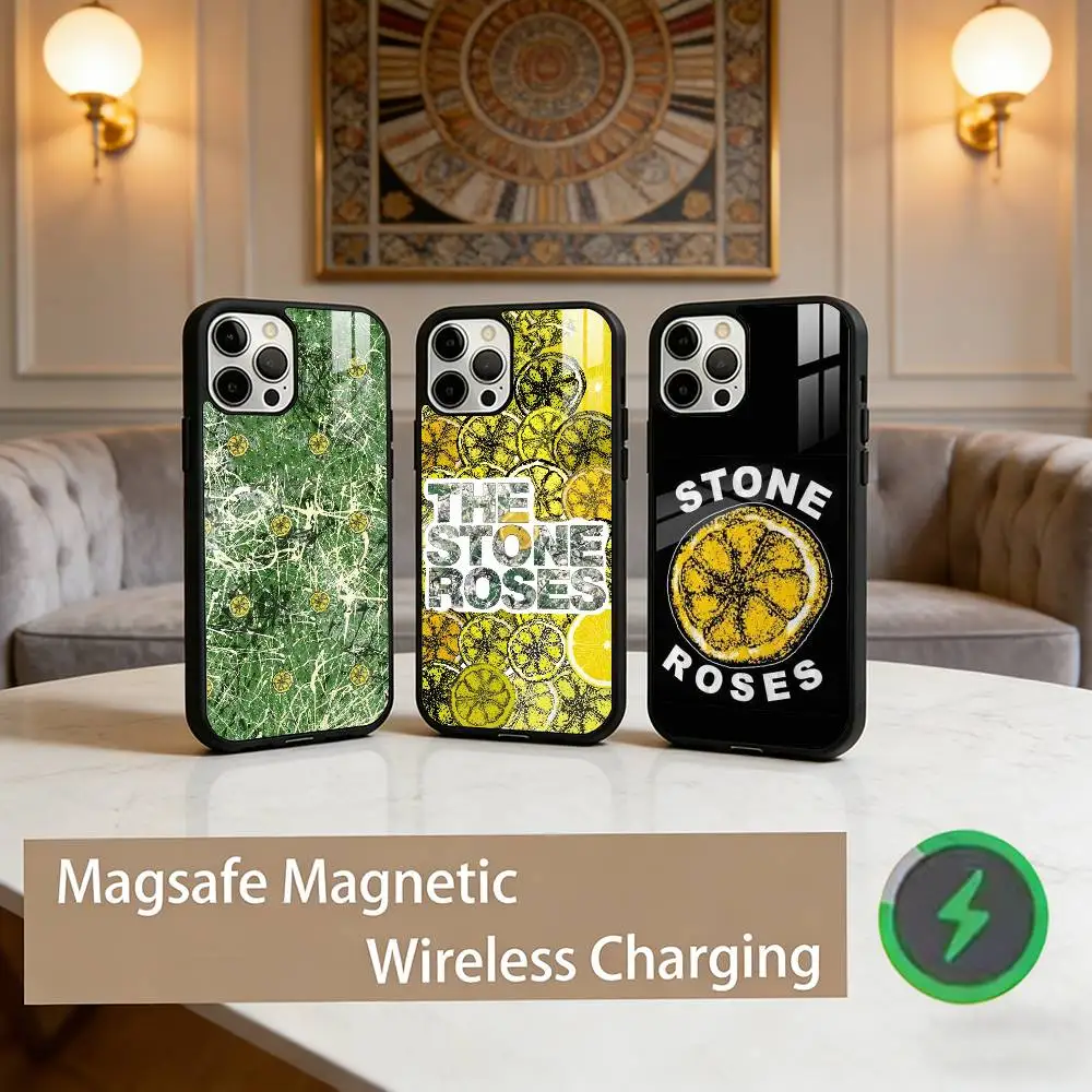 

The Stone Roses Band Phone Case For iPhone17,16,15,14,13,12,11 Plus,Pro Max Magnetic For Magsafe Wireless Charging